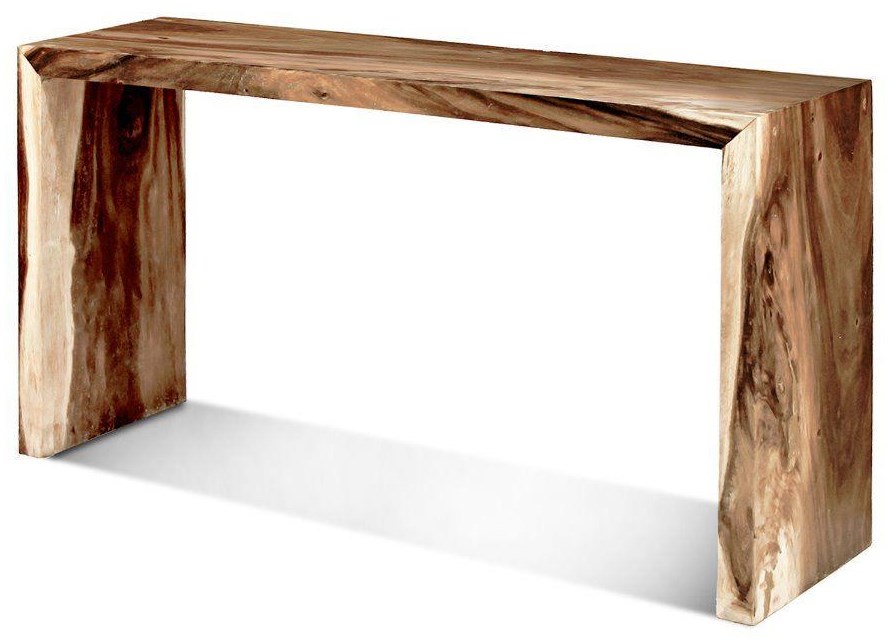 Wood waterfall console deals table